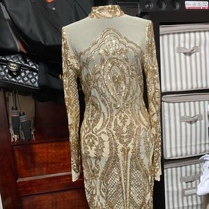 Gold sequin dress
